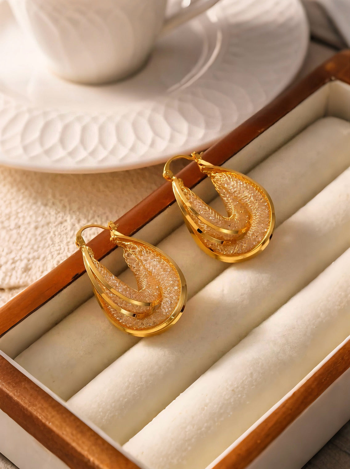 Crystal Arc Earrings